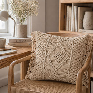Boho chic Macrame Throw Cushion Cover